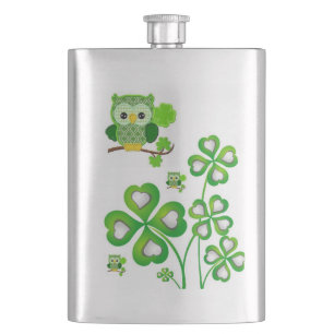Flasque Chouette de la Fête de la Saint-Patrick