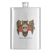 Flasque Chouette Rose crâne sucre (devant)