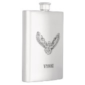 Flasque Chouette volante tribale noire et blanche (Droite)