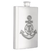 Flasque Chrome Ancre Nautique Impression (Droite)