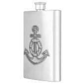 Flasque Chrome Ancre Nautique Impression (Gauche)
