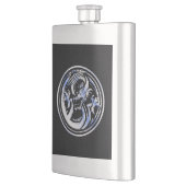 Flasque Chrome Dragon Crest noir Carbone Fibres Impression (Gauche)