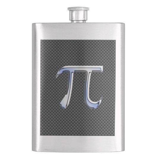 Flasque Chrome en argent comme symbole Pi sur l'impression (devant)