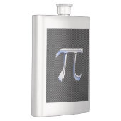 Flasque Chrome en argent comme symbole Pi sur l'impression (Droite)