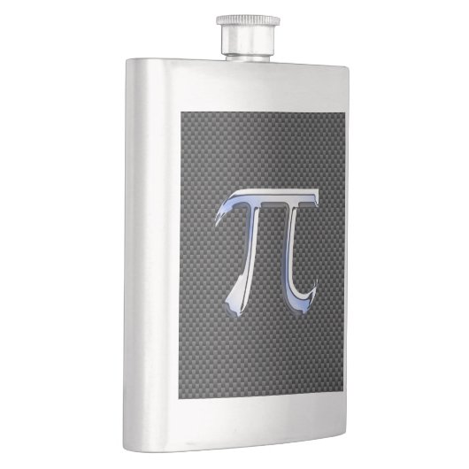 Flasque Chrome en argent comme symbole Pi sur l'impression (Droite)