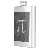 Flasque Chrome en argent comme symbole Pi sur l'impression (Gauche)