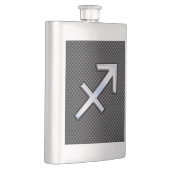 Flasque Chrome Like Sagittarius Sign Carbon Fiber Print (Droite)