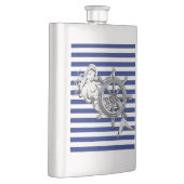 Flasque Chrome Sirène sur les rayures de marine Imprimer (Droite)