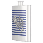 Flasque Chrome Sirène sur les rayures de marine Imprimer (Gauche)