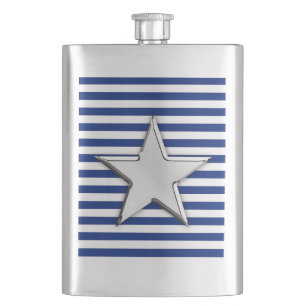 Flasque Chrome Star Nautique sur les rayures de marine Imp