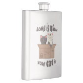 Flasque Citation drôle Accueil est où est votre chat (Droite)