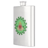 Flasque Claddagh et Green Knotwork (Gauche)