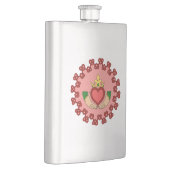 Flasque Claddagh et Knotwork rouge sur le rose (Droite)