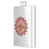 Flasque Claddagh et Knotwork rouge sur le rose (Gauche)
