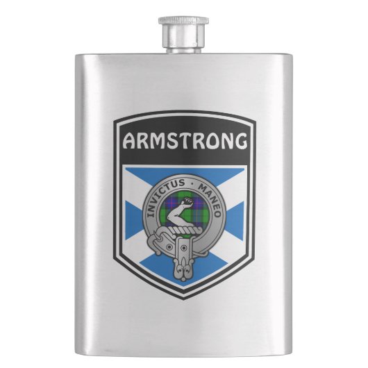 Flasque Clan Armstrong Crest & Tartan (devant)
