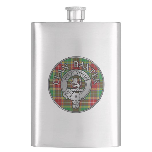 Flasque Clan Baxter Crest et Tartan (devant)