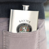 Flasque Clan Baxter Crest & Tartan Flask (En situation)