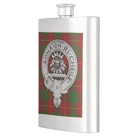 Flasque Clan Cameron Crest & Tartan (Gauche)