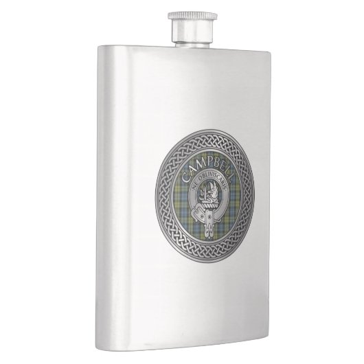 Flasque Clan Campbell Crest & Tartan Knot Flask (Droite)