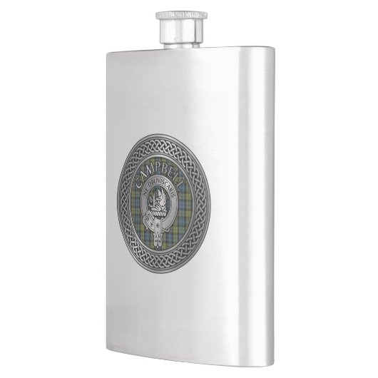 Flasque Clan Campbell Crest & Tartan Knot Flask (Gauche)