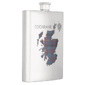 Flasque Clan Cochrane Crest & Azure Tartan Map (Droite)