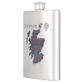 Flasque Clan Cochrane Crest & Azure Tartan Map (Gauche)