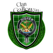 Flasque Clan écossais Galloway Tartan & Crest