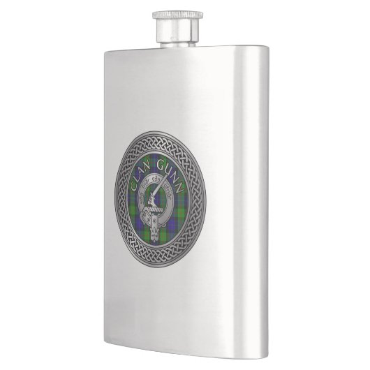 Flasque Clan Gunn Crest & Tartan Knot Flask (Gauche)