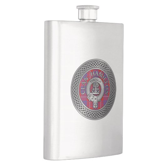Flasque Clan Hamilton Crest & Tartan Knot Flask (Droite)