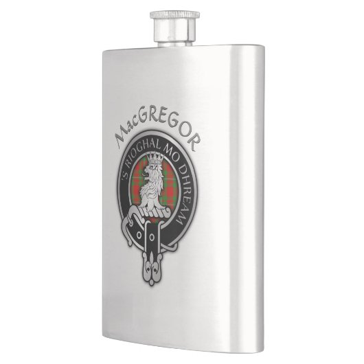 Flasque Clan MacGregor Crest & Tartan Flask (Gauche)