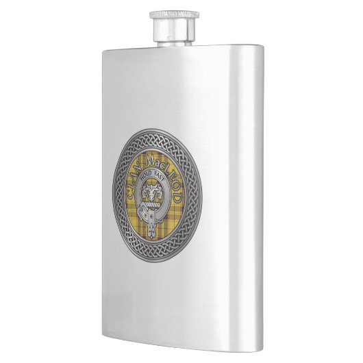 Flasque Clan MacLeod Crest & Tartan Knot Flask (Gauche)