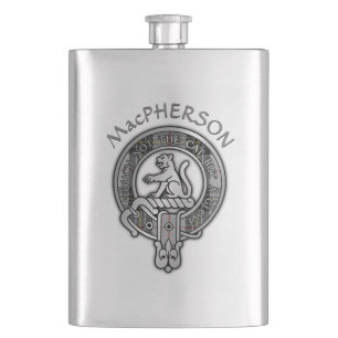 Flasque Clan MacPherson Crest & Tartan Flask