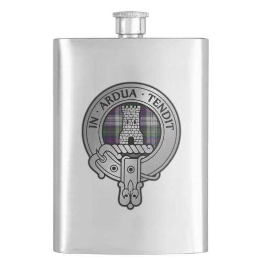 Flasque Clan Malcolm Crest & Robe Tartan (devant)