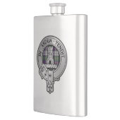 Flasque Clan Malcolm Crest & Robe Tartan (Gauche)