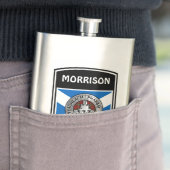 Flasque Clan Morrison Crest & Tartan (En situation)