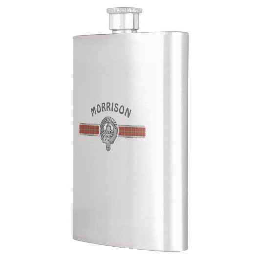 Flasque Clan Morrison (Edit) Crest & Tartan (Gauche)