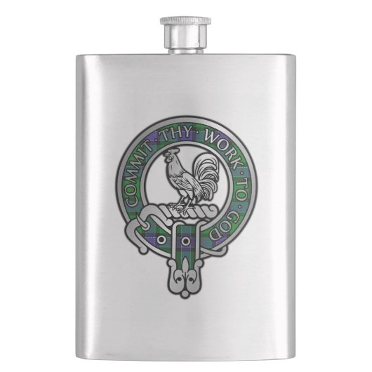 Flasque Clan Sinclair Crest & Chasse Tartan Flask (devant)