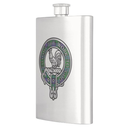 Flasque Clan Sinclair Crest & Chasse Tartan Flask (Gauche)