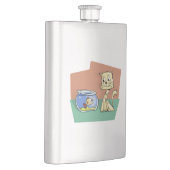 Flasque Clipart de chat et de poisson (Droite)