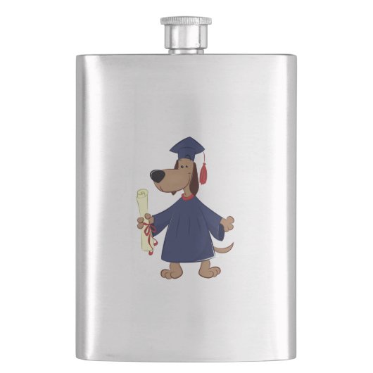Flasque Clipart de graduation de chien (devant)