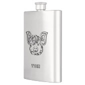 Flasque Cochon tribal noir et blanc (Gauche)