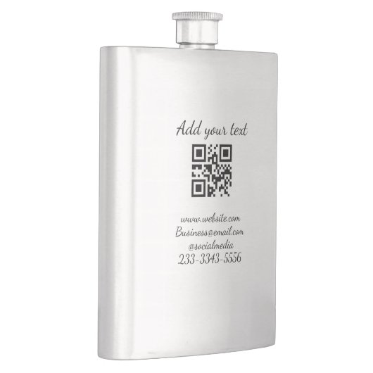 Flasque code QR personnalisé simple ajouter votre nom text (Droite)