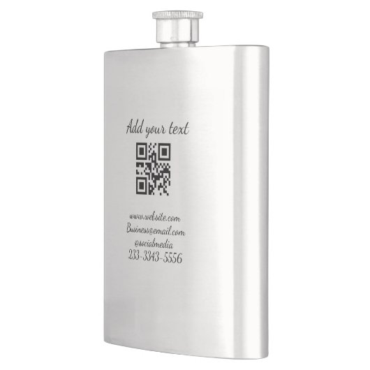 Flasque code QR personnalisé simple ajouter votre nom text (Gauche)