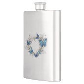 Flasque Coeur bijoux avec papillons Morpho (Gauche)