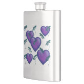 Flasque Coeurs pourpres et libellules (Gauche)