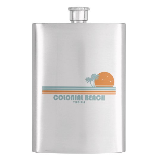 Flasque Colonial Beach Virginia Sun Palm Trees (devant)