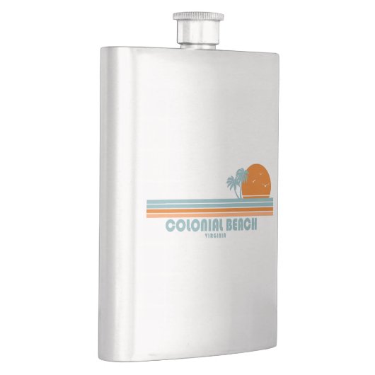 Flasque Colonial Beach Virginia Sun Palm Trees (Droite)