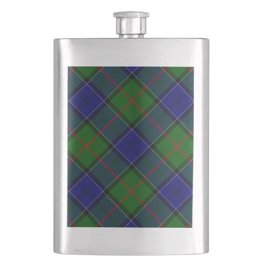 Flasque Colquhoun tartan bleu vert plaid (devant)