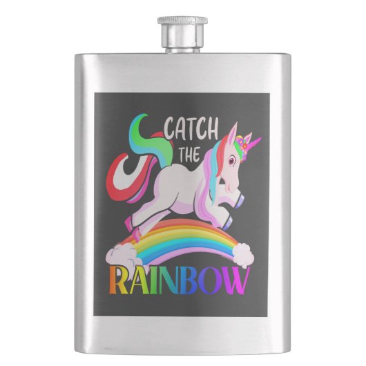 Flasque Conception de licorne arc-en-ciel Catch (devant)