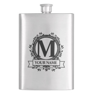 Flasque Conception de monogramme floral
